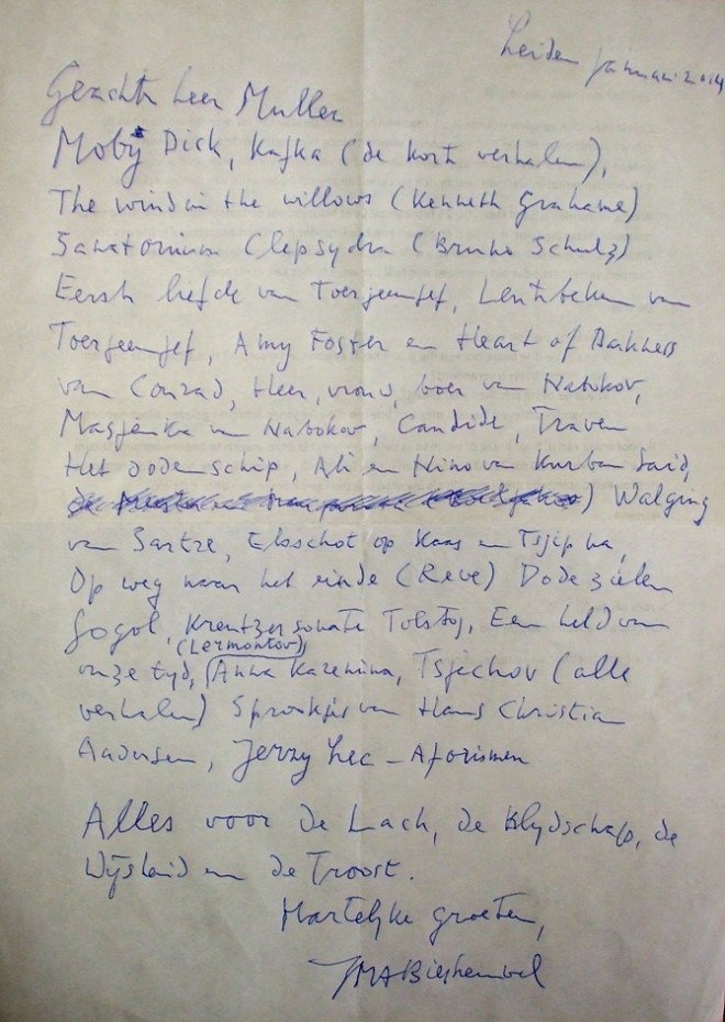 De-handgeschreven-leeslijst-van-J.M.A.-Maarten-Biesheuvel-voor-Nick-Muller-HP-DE-Tijd-2014